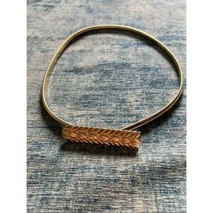 Vintage Gold Tone Snake Wheat Stretch Dress Belt